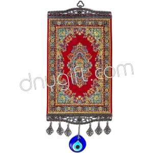 20 cm Turkish Miniature Carpet Designed Woven Wall Hanging Ornament 79