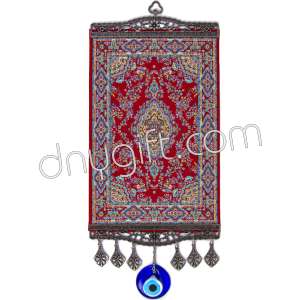 20 cm Turkish Miniature Carpet Designed Woven Wall Hanging Ornament 82