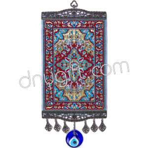 20 cm Turkish Miniature Carpet Designed Woven Wall Hanging Ornament 86