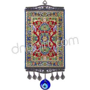 20 cm Turkish Miniature Carpet Designed Woven Wall Hanging Ornament 91