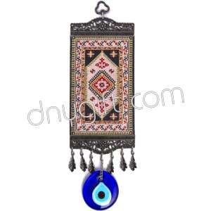 10 cm Turkish Miniature Carpet Designed Woven Wall Hanging Ornament 