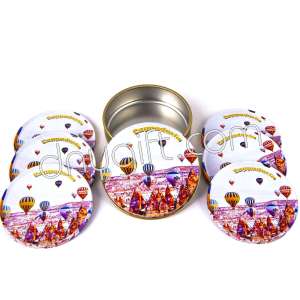 6 Pieces Of Cappadocia Patterned Coaster Packaged In Metal Box