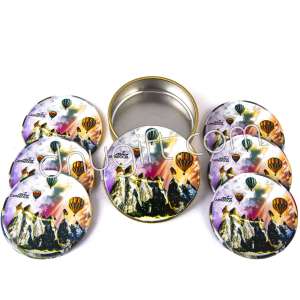 6 Pieces Of Cappadocia Patterned Coaster Packaged In Metal Box