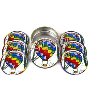 6 Pieces Of Cappadocia Patterned Coaster Packaged In Metal Box