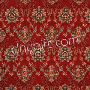 Turkish Patterned Chenille Fabric Red 1893