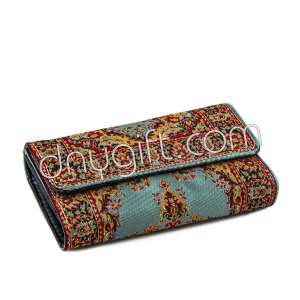 Turkish Patterned Women Woven Capped Wallet