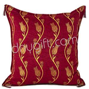 70x70 Tile Desing Red Turkish Cushion Cover