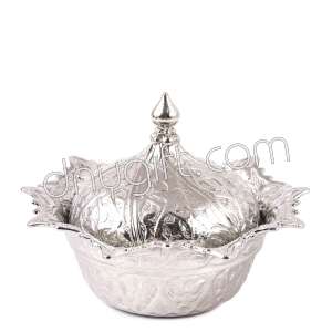 Nickel Sugar Bowl With Turkish-Ottoman Patterns