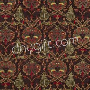 Turkish Patterned Chenille Fabric Brown 1893