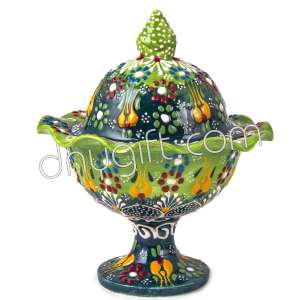 Lace Ceramic Big Turkish Sugar Bowl