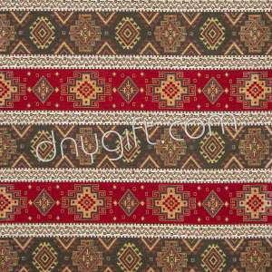 Red-dark Green Gobelin Fabric