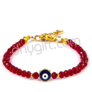 Red Crystal Turkish Bracelet Withe Evil Eye