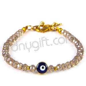 Brown Crystal Turkish Bracelet Withe Evil Eye