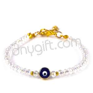 Transparent White Crystal Turkish Bracelet Withe Evil Eye