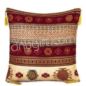 45x45 Red Cream Kilim Desing Turkish Cushion Pillow Cover