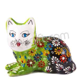 Turkish Handmade Ceramic Cat Figurine