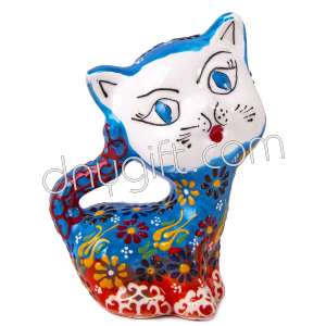 Turkish Handmade Ceramic Cat Figurine