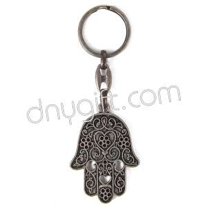 Metal Antique Hand Of Fatimah Keychain