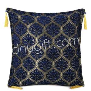 45x45 Desing Peacock Desing Navy Blue Turkish Cushion Pillow Cover