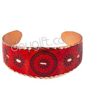 Red Turkish Traditional Copper Bracelet