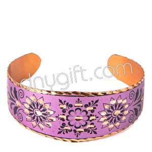 Lilac Color Turkish Traditional Copper Bracelet
