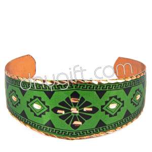 Turkish Traditional Copper Bracelet In Green
