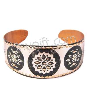 Turkish Traditional Copper Bracelet In Cream Color