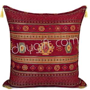 70x70 Kilim Desing Red Turkish Cushion Pillow Cover