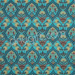 Chenille Kilim Fabric Turquoise