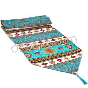 40x180 Turkish Patterned Turquois-Cream Runner 