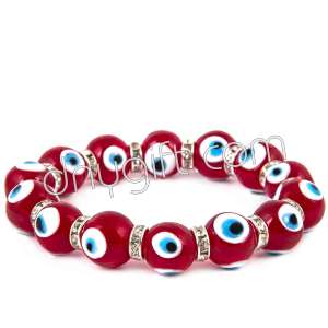 12 MM Red Evil Eye Bracelet