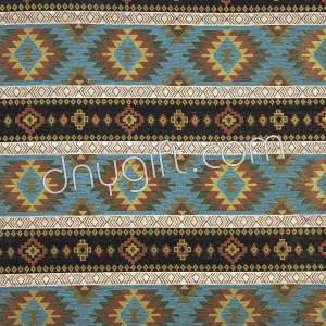 Kilim Patterned Turquois Fabric