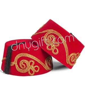 Embroidered Red Fez