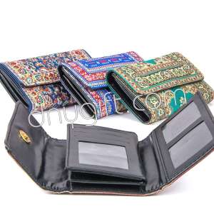 Turkish Patterned Women Woven Capped Wallet