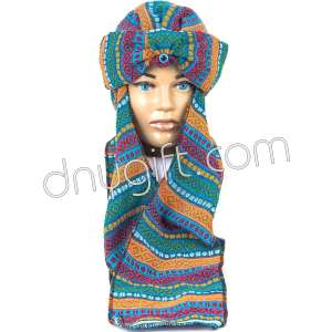 Kilim Designed Turkish Winter Hat Turquoise 