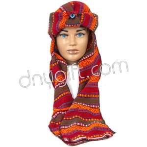 Kilim Designed Turkish Winter Hat Red