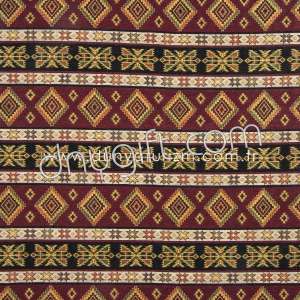 Coton Burgundy - Black Upholstery Fabric 