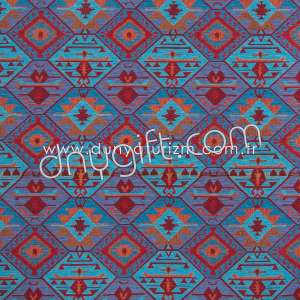 Coton Turquoise Designed Fabric 