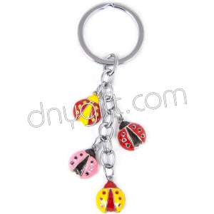 Metalic Pendant Ladybug Keychain