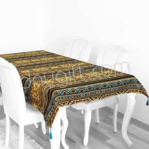 140x200 Mustard-Turquois  Kilim Cotton Table Cloth