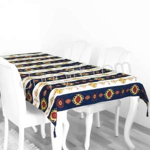 140x200 Dark Blue-Red Cotton Table Cloth