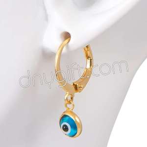 Evil Eye Golden Earrings Small