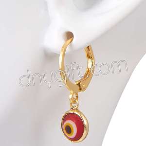 Evil Eye Colorful Golden Earrings