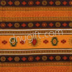 Turkish Patterned Orange Chenille Fabric