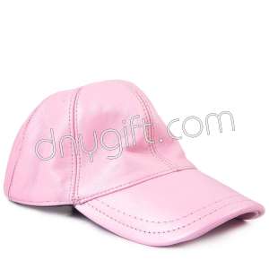 Visor Genuine Leather Hat Pink