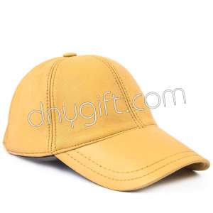 Visor Genuine Leather Hat Beiege