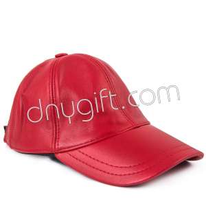 Siperli Deri Şapka Kırmızı