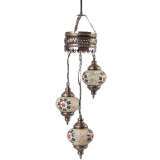 Turkish Handmade Glass Mosaic pendant Light With 3 Globes(ST09244)
