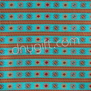 Turkish Patterned Turquoise Ottoman Design Fabric