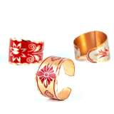 Turkish Patterned Copper Ring In Red